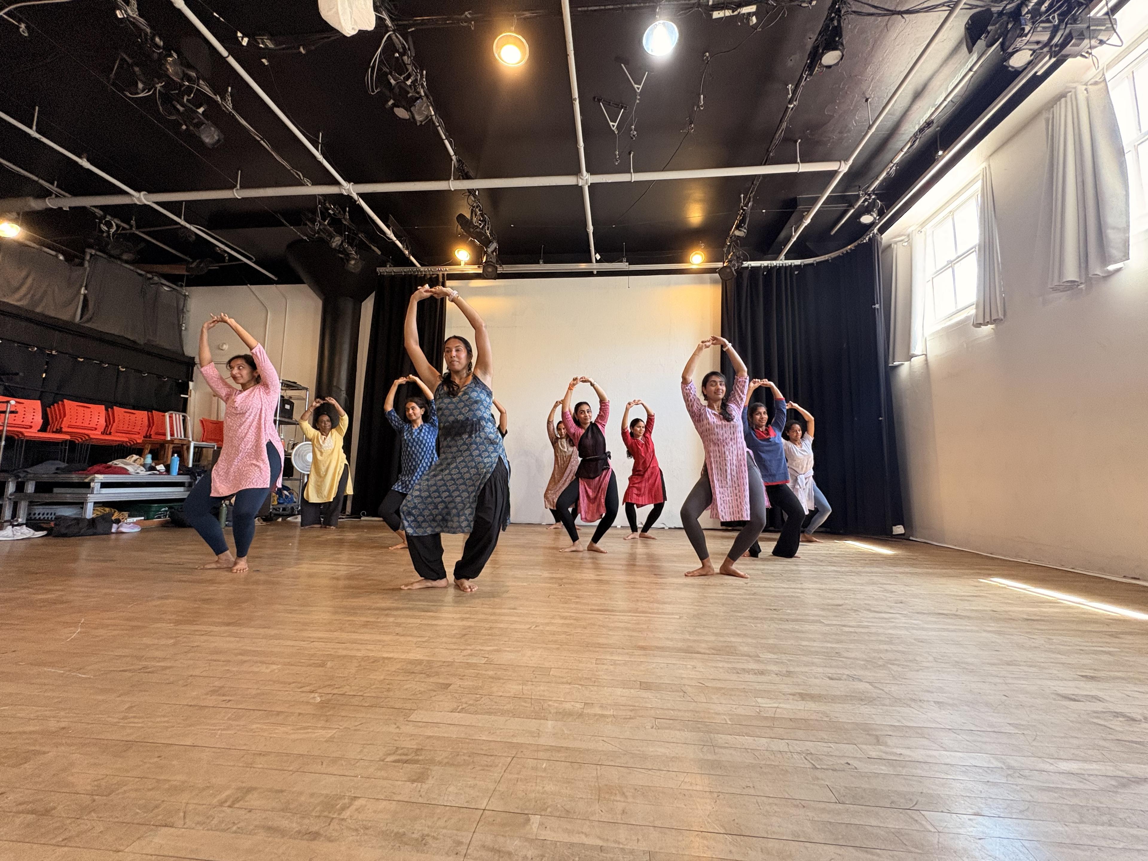 Group portrait of SF Adavu Bharatanatyam dancers
