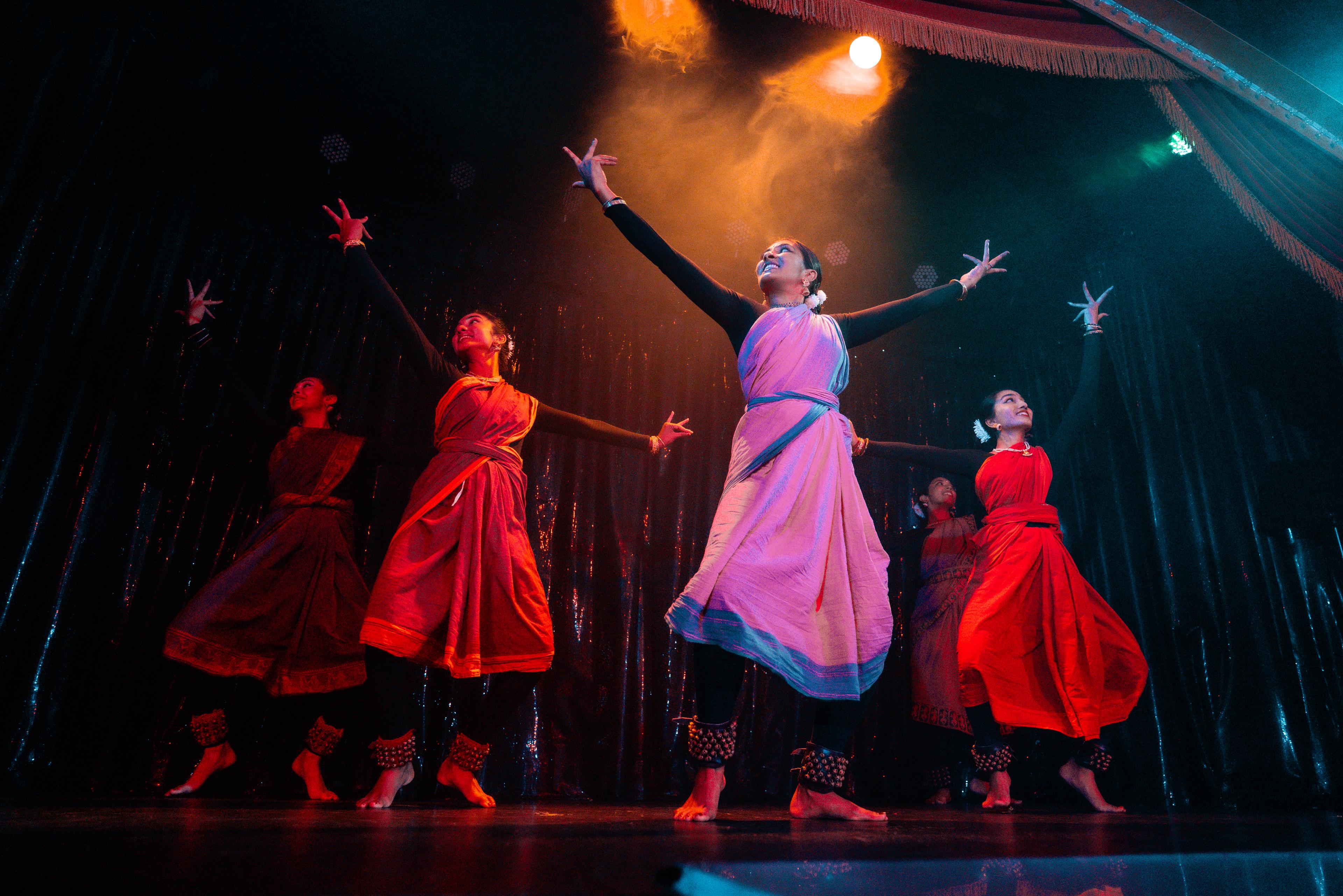 SF Adavu Bharatanatyam community gathered after a practice session